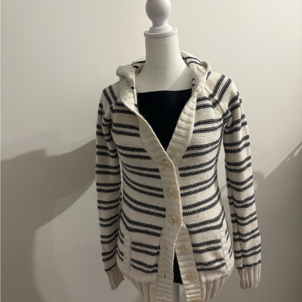 Guess Black and White Striped Cardigan - Picture 3 of 4